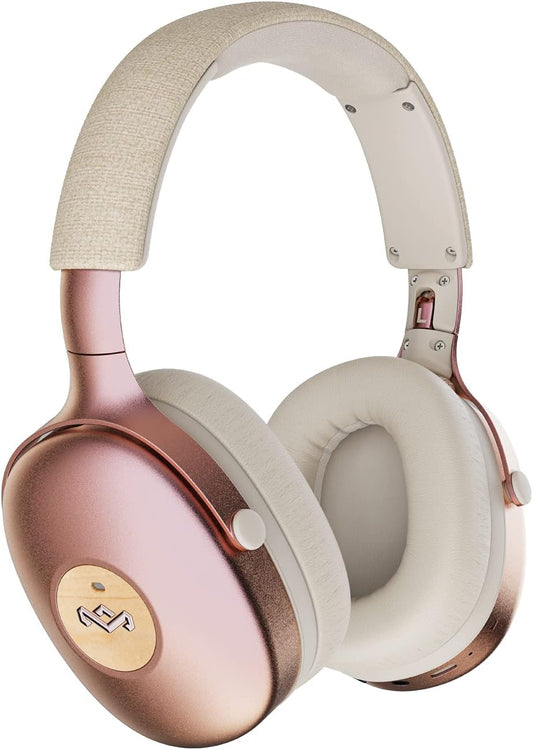 Positive Vibration XL ANC: Noise Cancelling Over-Ear Headphones with Microphone, Wireless Bluetooth Connectivity, and 26 Hours of Playtime, Copper