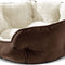 Small Dog Bed for Small Dogs, Cat Beds for Indoor Cats, Pet Bed for Puppy and Kitty, Extra Soft & Machine Washable with Anti-Slip & Water-Resistant Oxford Bottom, Brown, 20 Inches