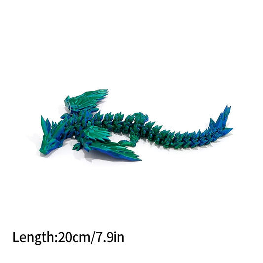 3D Printed Gem Dragon Western Style Colorful Full Body Movable Dragon Toy Crafts Desktop Dragons Figurines Ornament Table Decor